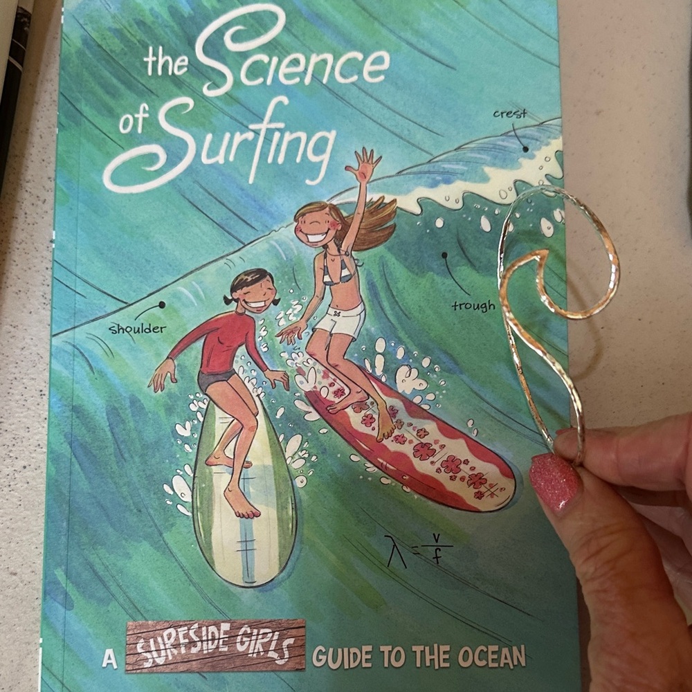 The Science of Surfing Book & Silver Wave Bracelet Bundle